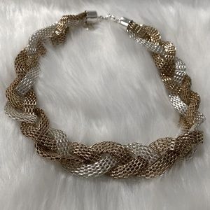 NECKLACE - SILVER + GOLD TWISTED